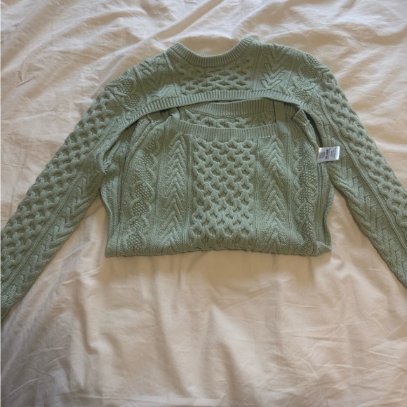 Rosie Assoulin Thousand in One Ways Sweater in green size Small - Picture 3 of 11
